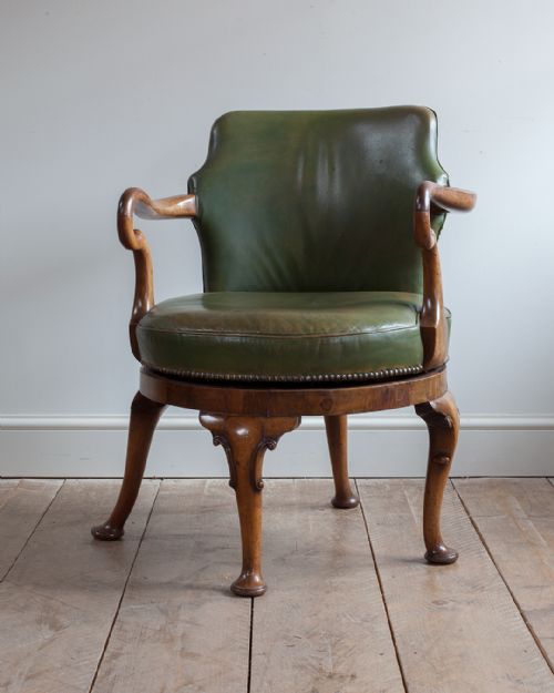 EARLY 20TH CENTURY WALNUT SWIVEL DESK CHAIR - ADDITIONAL PHOTO 1