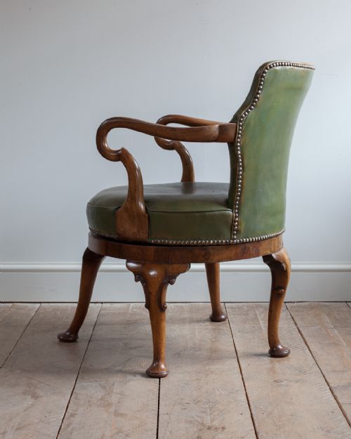 EARLY 20TH CENTURY WALNUT SWIVEL DESK CHAIR - ADDITIONAL PHOTO 2