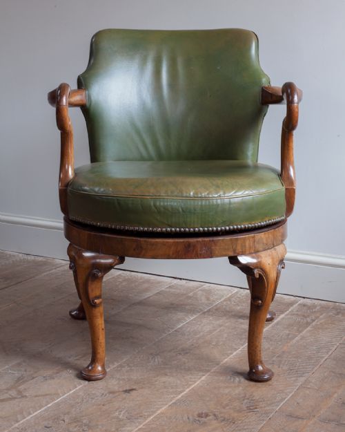 EARLY 20TH CENTURY WALNUT SWIVEL DESK CHAIR - ADDITIONAL PHOTO 3