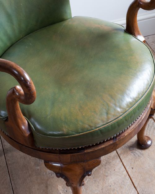 EARLY 20TH CENTURY WALNUT SWIVEL DESK CHAIR - ADDITIONAL PHOTO 4