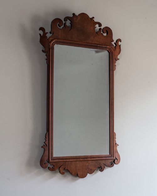 NEAR PAIR OF GEORGIAN MAHOGANY FRET MIRRORS - ADDITIONAL PHOTO 4