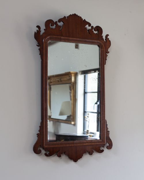 NEAR PAIR OF GEORGIAN MAHOGANY FRET MIRRORS - ADDITIONAL PHOTO 5