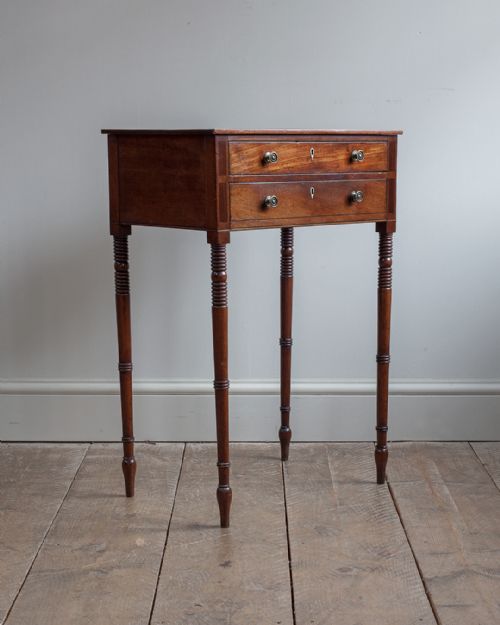 regency mahogany work table - CATEGORY: ANTIQUE TABLES - DATED REGENCY