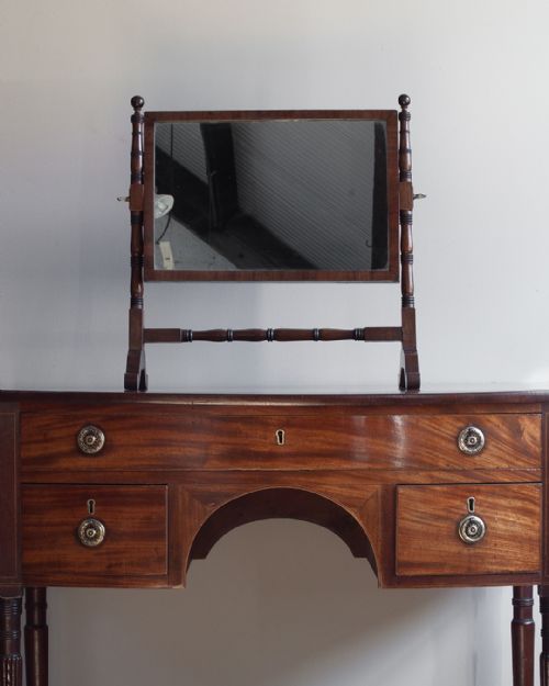 SMALL 19TH CENTURY MAHOGANY SWING MIRROR - ADDITIONAL PHOTO 1