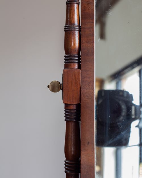 SMALL 19TH CENTURY MAHOGANY SWING MIRROR - ADDITIONAL PHOTO 2