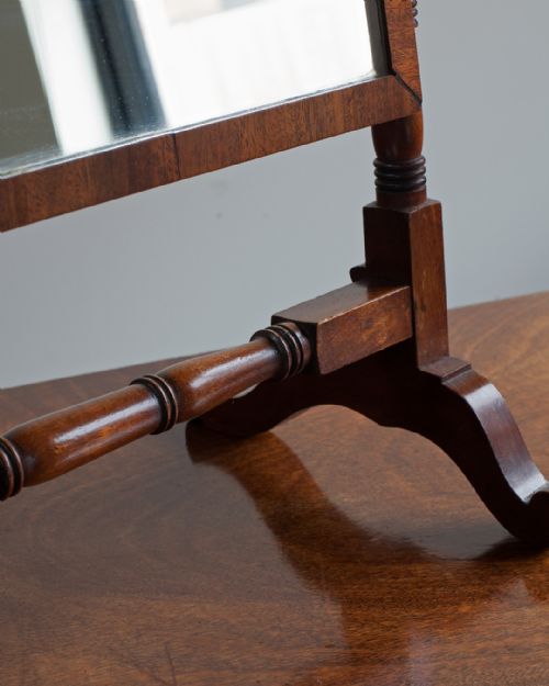 SMALL 19TH CENTURY MAHOGANY SWING MIRROR - ADDITIONAL PHOTO 3