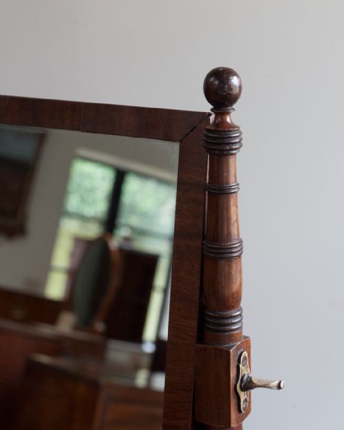 SMALL 19TH CENTURY MAHOGANY SWING MIRROR - ADDITIONAL PHOTO 4