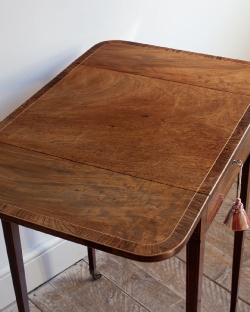SHERATON PERIOD MAHOGANY WORK WRITING TABLE - ADDITIONAL PHOTO 5