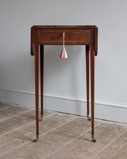SHERATON PERIOD MAHOGANY WORK WRITING TABLE - ADDITIONAL PHOTO 6