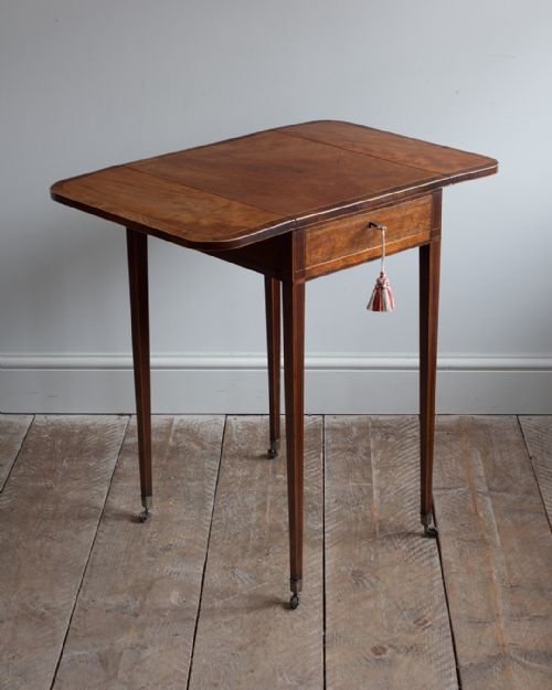 SHERATON PERIOD MAHOGANY WORK WRITING TABLE - ADDITIONAL PHOTO 7
