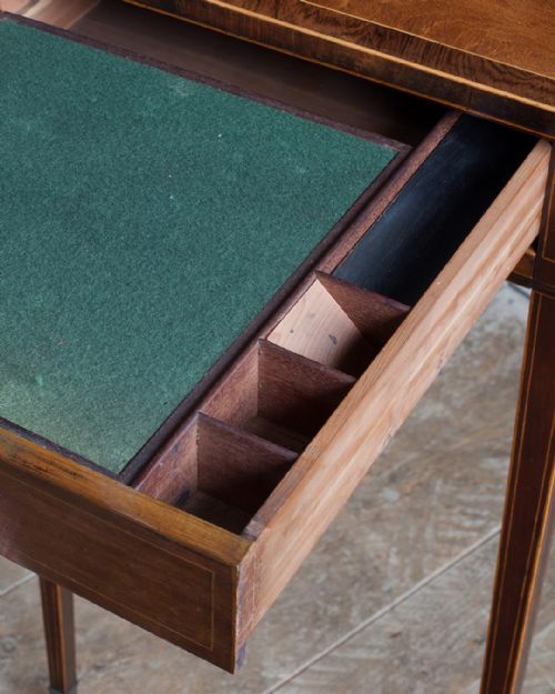 SHERATON PERIOD MAHOGANY WORK WRITING TABLE - ADDITIONAL PHOTO 10
