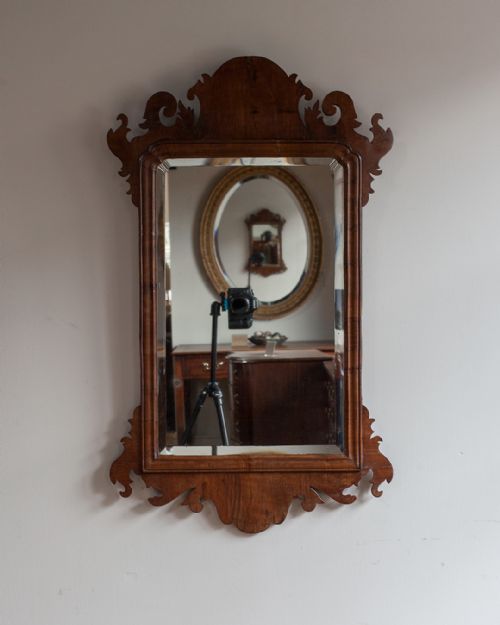 GEORGE III WALNUT FRET MIRROR - ADDITIONAL PHOTO 1