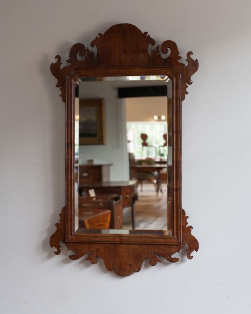 GEORGE III WALNUT FRET MIRROR - ADDITIONAL PHOTO 2