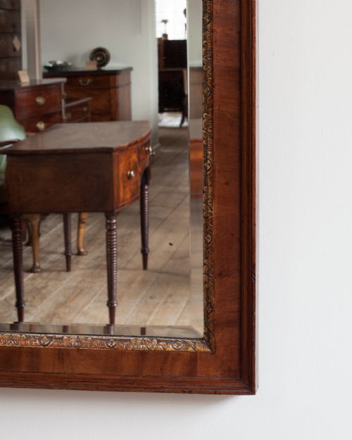 GEORGE III WALNUT FRET MIRROR - ADDITIONAL PHOTO 4