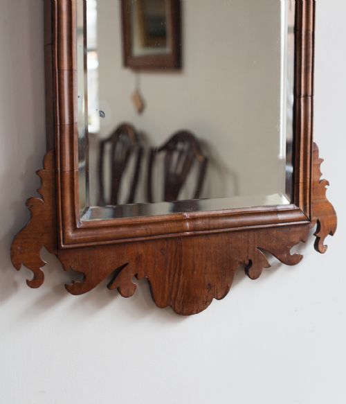 GEORGE III WALNUT FRET MIRROR - ADDITIONAL PHOTO 5