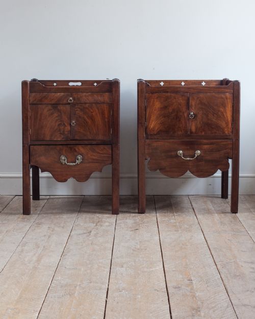 GEORGIAN MAHOGANY TRAY TOP COMMODES - ADDITIONAL PHOTO 1