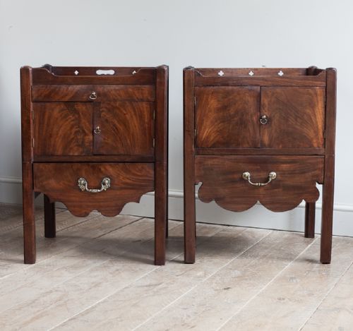 GEORGIAN MAHOGANY TRAY TOP COMMODES - ADDITIONAL PHOTO 2