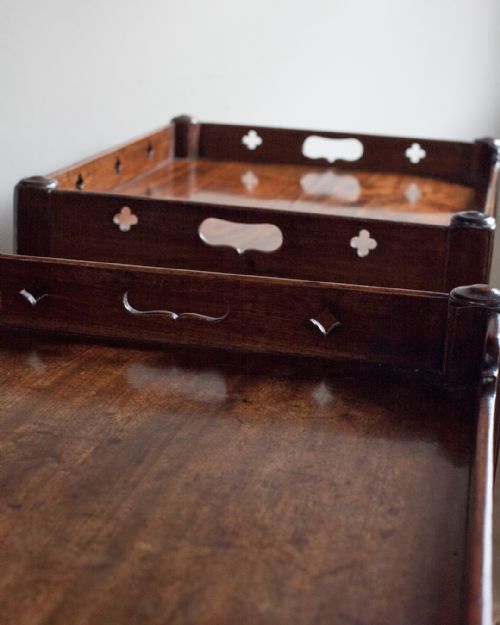 GEORGIAN MAHOGANY TRAY TOP COMMODES - ADDITIONAL PHOTO 4