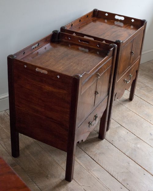 GEORGIAN MAHOGANY TRAY TOP COMMODES - ADDITIONAL PHOTO 5
