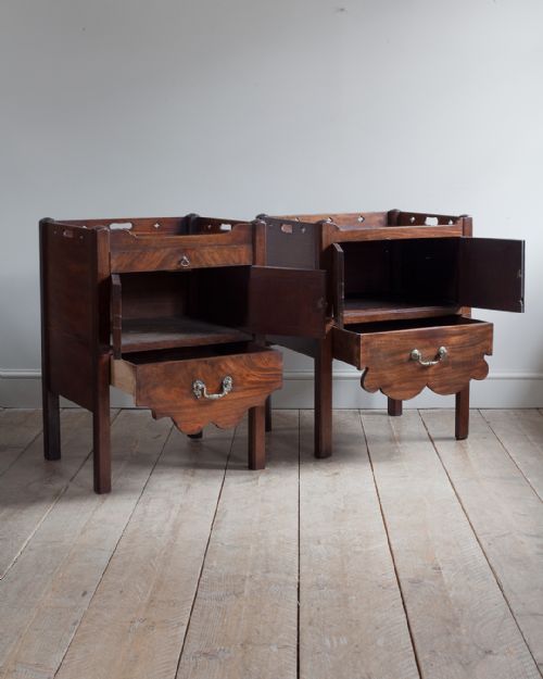 GEORGIAN MAHOGANY TRAY TOP COMMODES - ADDITIONAL PHOTO 6