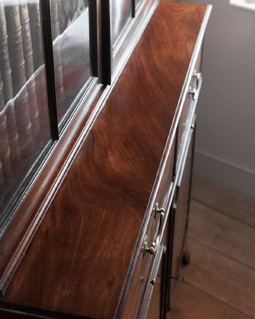 LARGE GEORGIAN MAHOGANY LIBRARY BOOKCASE - ADDITIONAL PHOTO 5
