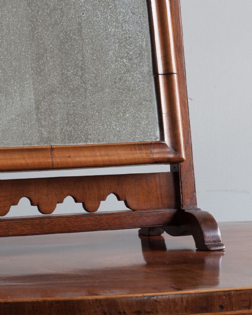 PRETTY LITTLE EARLY GEORGIAN WALNUT SWING MIRROR - ADDITIONAL PHOTO 3