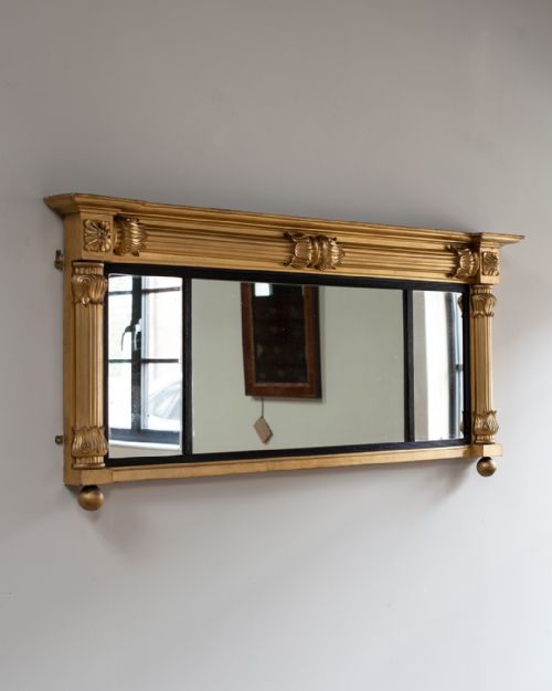 regency gilt overmantel mirror - CATEGORY: ANTIQUE MIRRORS - DATED 19TH CENTURY