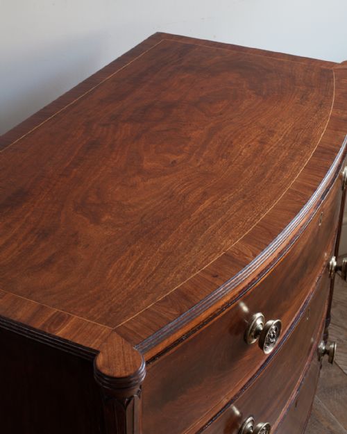 REGENCY MAHOGANY BOWFRONT CHEST OF DRAWERS - ADDITIONAL PHOTO 5