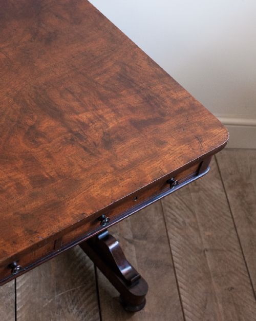 REGENCY MAHOGANY STRETCHER TABLE - ADDITIONAL PHOTO 4