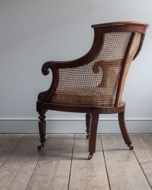 ELEGANT REGENCY MAHOGANY BERGRE CHAIR - ADDITIONAL PHOTO 2