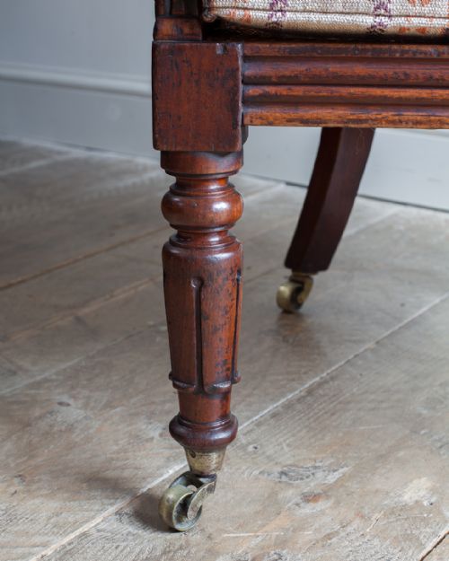 ELEGANT REGENCY MAHOGANY BERGRE CHAIR - ADDITIONAL PHOTO 7