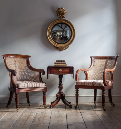 ELEGANT REGENCY MAHOGANY BERGRE CHAIR - ADDITIONAL PHOTO 8