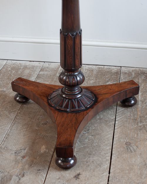 FINE QUALITY WILLIAM IV ROSEWOOD PEDESTAL LAMP TABLE - ADDITIONAL PHOTO 4