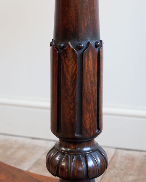 FINE QUALITY WILLIAM IV ROSEWOOD PEDESTAL LAMP TABLE - ADDITIONAL PHOTO 5