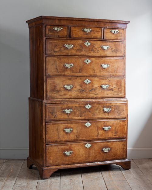 GEORGE II WALNUT CHEST ON CHEST - ADDITIONAL PHOTO 1