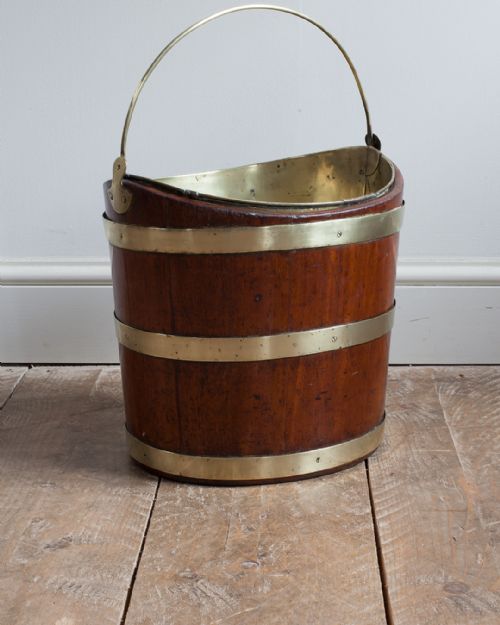 19TH CENTURY MAHOGANY BRASS BOUND BUCKET - ADDITIONAL PHOTO 1