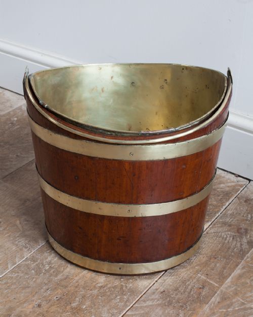 19TH CENTURY MAHOGANY BRASS BOUND BUCKET - ADDITIONAL PHOTO 2