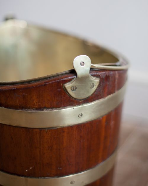 19TH CENTURY MAHOGANY BRASS BOUND BUCKET - ADDITIONAL PHOTO 3