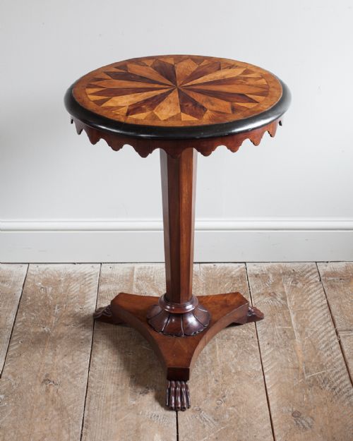 19th century parquetry lamp table - CATEGORY: ANTIQUE TABLES - DATED 19TH CENTURY