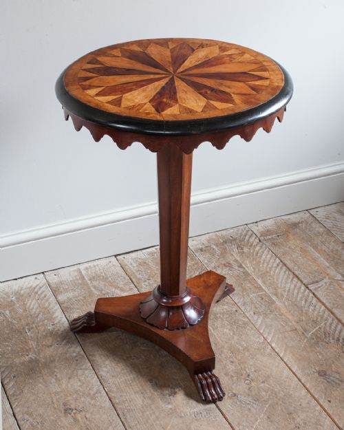19TH CENTURY PARQUETRY LAMP TABLE - ADDITIONAL PHOTO 5