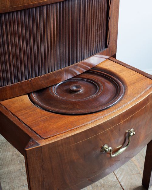 GEORGE IV MAHOGANY BOWFRONT COMMODE - ADDITIONAL PHOTO 4