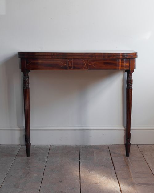 REGENCY MAHOGANY D SHAPED SIDE TABLE - ADDITIONAL PHOTO 1