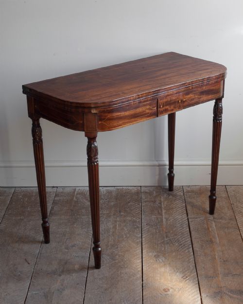 REGENCY MAHOGANY D SHAPED SIDE TABLE - ADDITIONAL PHOTO 2