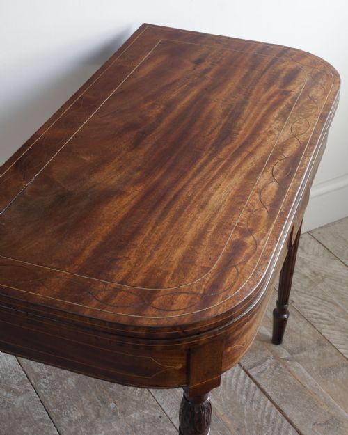 REGENCY MAHOGANY D SHAPED SIDE TABLE - ADDITIONAL PHOTO 3