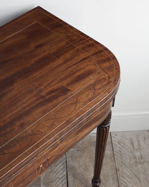 REGENCY MAHOGANY D SHAPED SIDE TABLE - ADDITIONAL PHOTO 4