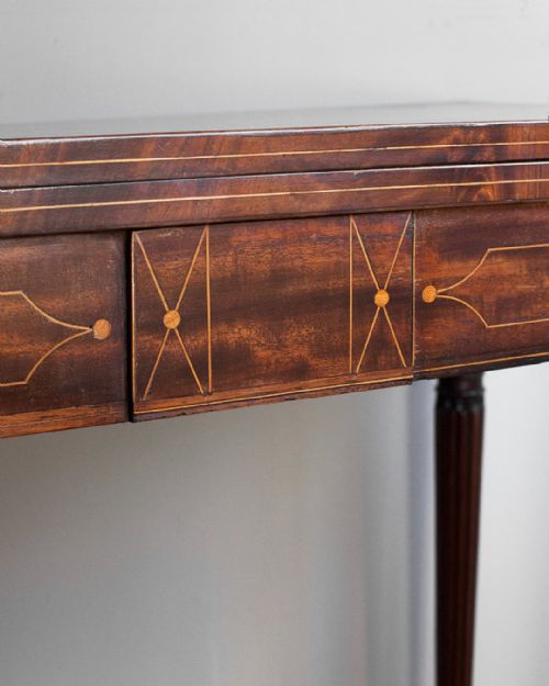 REGENCY MAHOGANY D SHAPED SIDE TABLE - ADDITIONAL PHOTO 6