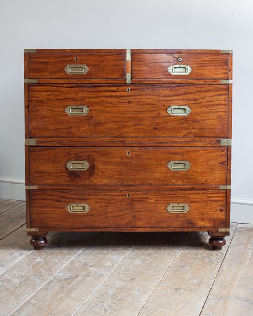 19TH CENTURY TEAK CAMPAIGN CHEST - ADDITIONAL PHOTO 1