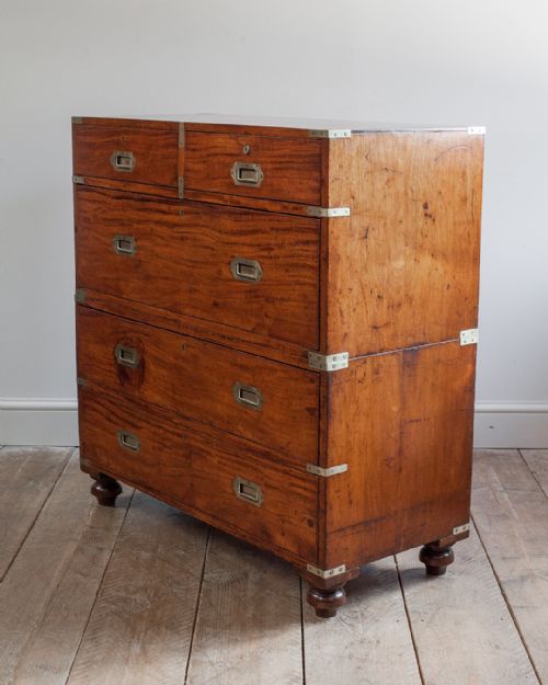 19TH CENTURY TEAK CAMPAIGN CHEST - ADDITIONAL PHOTO 4