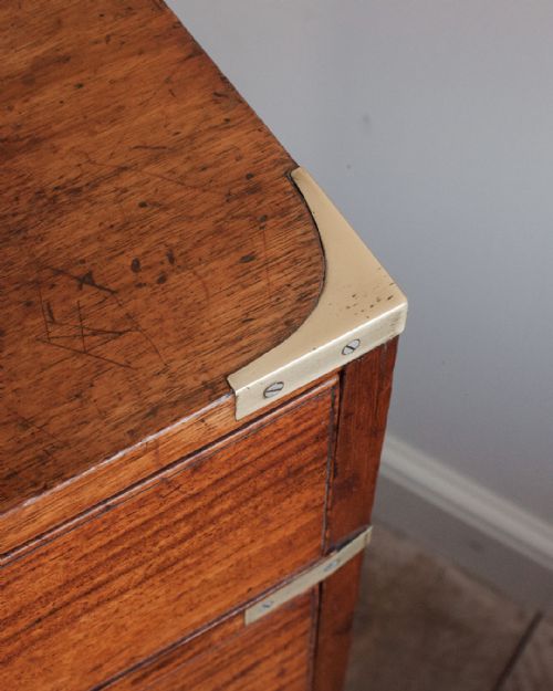 19TH CENTURY TEAK CAMPAIGN CHEST - ADDITIONAL PHOTO 6