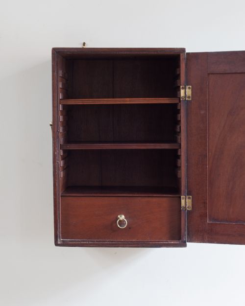 GOOD QUALITY GEORGIAN MAHOGANY WALL CUPBOARD - ADDITIONAL PHOTO 3